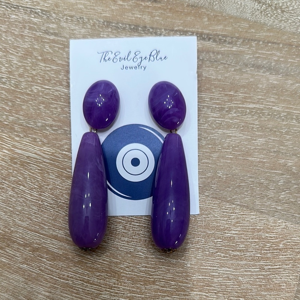 Purple Drop Earrings NWT